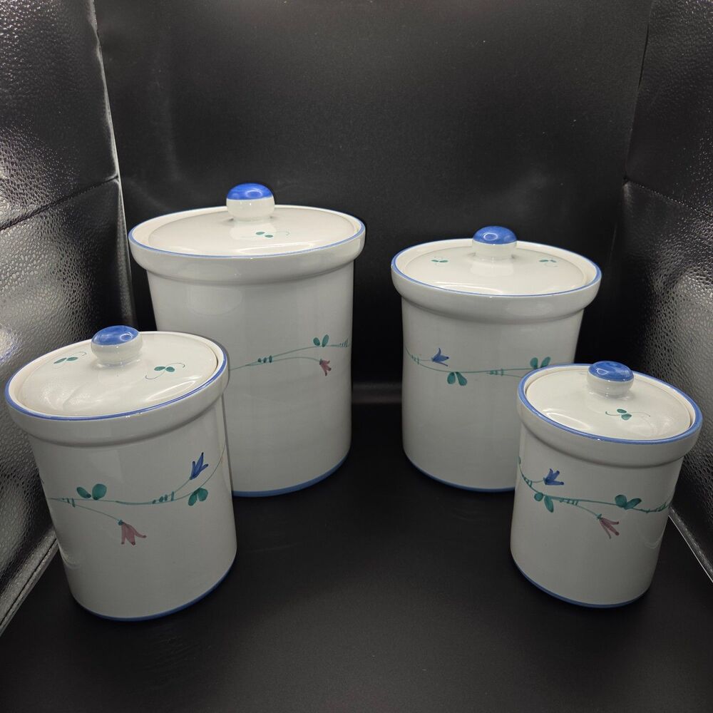 Savoir Vivre Portofino Blue VB202 Stoneware Canister Set of 4